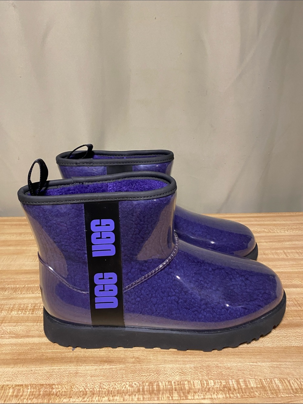 UGG Classic Clear Mini Violet Night Waterproof Boots Purple size 10